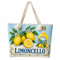 Sac fourre-tout de plage en toile pour femme avec impression de logo personnalisé, souvenir de Sicile, Amalfi, Italie, citron