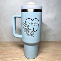 Mug de voyage H20 40 OZ en acier inoxydable inaltérable, revêtement poudré, couleurs assorties, pour voiture, usage quotidien, stock US