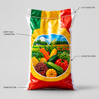 Sac tissé laminé BOPP imperméable pour légumes et produits horticoles, impression personnalisée, vente en gros