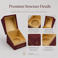Boîte cadeau de luxe rigide personnalisée pour Noël avec couvercle rabattable et insert rond pour bougie parfumée, diffuseur de parfum, emballage de fêtes
