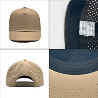 Gorra de Béisbol para Adultos de Cinco Piezas, Unisex, de Secado Rápido, 100% Poliéster, Gorra Trucker con Bordado, Color Sólido, Cordón Ajustable, Perforada