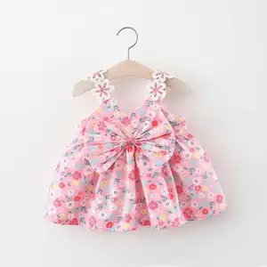 New Fashion Girl Slip Phantasie Baumwolle Kleid Hosenträger Baby Rock Blumen kleid für Kinder