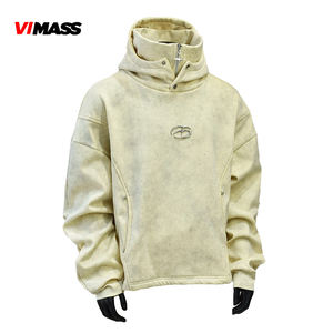 Nuova Felpa Oversize in Cotone Pesante con Collo Alto e Zip a Stella, Stile Streetwear Casual Trendy per Uomo, Personalizzabile - Product Image 2