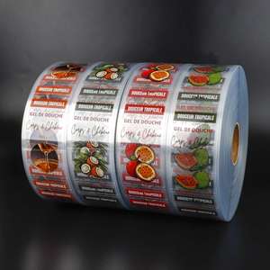 ฉลากกันน้ำแบบใส Douceur Tropicale สำหรับติดเอง วัสดุ PET รูปทรงสี่เหลี่ยมผืนผ้า สำหรับบรรจุภัณฑ์เจลอาบน้ำขนาด 250 มล. สำหรับผลิตภัณฑ์ดูแลส่วนบุคคล - Product Image 2