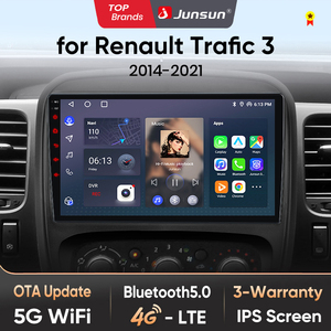 Junsun Stock UE Autoradio Compatible CarPlay Android Auto pour Renault <span class=keywords><strong>Trafic</strong></span> 3 2014-2021 Opel Vivaro B 2014-2018 Lecteur DVD Auto - Product Image 1