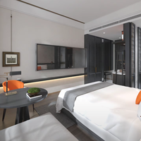 Meubles de chambre à coucher en bois massif écologiques et durables JINYU, personnalisés, directement de l'usine, ensembles de salon pour hôtel cinq étoiles