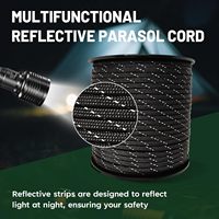 Cordon de parachute en nylon réfléchissant 4 mm 5/32 pouces, type III, 7 brins, 100 pieds, corde utilitaire de survie pour le camping, la randonnée, le bricolage