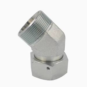 Conexión de Tubo de Acero Inoxidable con Recubrimiento de Zinc, Codo Giratorio de 45 Grados, Accesorios DIN, EO 24 DKO, 1 Pieza - Product Image 2