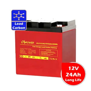 Inverter Cspower baterai isi daya Cepat baterai karbon timbal tahan lama 12V 24AH untuk sistem PV surya HYD