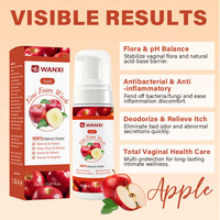 Mousse nettoyante intime antibactérienne à l'extrait de pomme bio, pH équilibré, pour tous les âges et types de peau, nettoyage doux, rafraîchit.