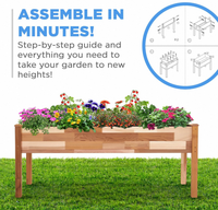 Jardinière surélevée en bois de style classique pour la culture de plantes aromatiques, légumes, fleurs et succulentes