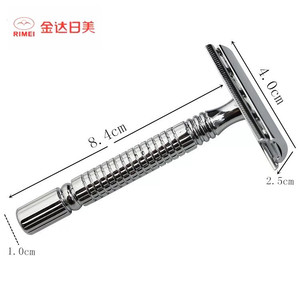 Maquinilla de Afeitar de Doble Hoja Rimei de Acero Inoxidable para Afeitado Manual para Hombres, Uso en Barberías - Product Image 2
