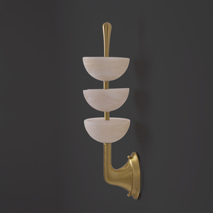 Luxury Brass and Alabaster LED <b>Wall</b> Sconce Nordic Italian Hotel Villa Corridor Tiered Designer Ambient <b>Light</b> High Art - Product Image 1