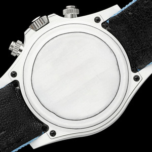 Montre-bracelet chronographe NTPT en carbone blanc exceptionnelle, cadran bleu glace rond, diamants, montre de pilote pour homme, modèle Runway - Product Image 6