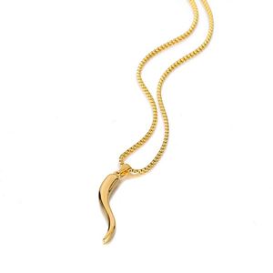 18K Plaqué Or Unisexe Big Pepper Pendentif Boîte Chaîne En Acier Inoxydable Collier pour Femmes Hommes Couple Bijoux De Mode - Product Image 4