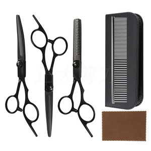 Pet Grooming Scissors Set Stainless Steel Curved Black Gold For Cat Dog Hair Trimming Multifunctional Tool With Case And Cloth - Product Image 4