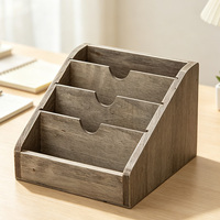 Organisateur de fichiers en bois, porte-documents de bureau, plateau de rangement multi-niveaux pour courrier, papiers, magazines, bureau, maison