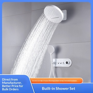 Home-use Shower <b>Mirror</b> All-copper Gunmetal Gray Rain Temperature-adjustable Concealed <b>Set</b> Embedded <b>Wall</b> Integrated FL-B013 Moder - Product Image 5