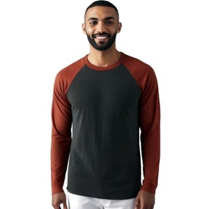 T-shirts à manches courtes pour hommes, style baseball vintage, légers, décontractés, 100% coton, col rond, coupe classique, imprimé raglan - Product Image 6
