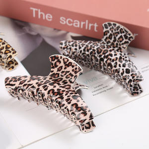 Accesorios para el Cabello de Mujer Estilo Vintage, Pinza de Pelo Acrílica Grande, Pinza de Pelo con Diseño de Leopardo para Mujer - Product Image 1