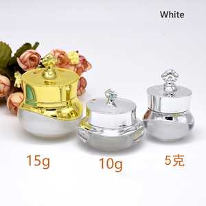 Di lusso 5g 10g 15g corona forma di vetro <span class=keywords><strong>oro</strong></span> vuoto Aroma diffusore bottiglia con coperchi - Product Image 3