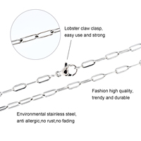 Collier en Chaîne à Maillons en Acier Inoxydable Plaqué Or 18 Carats, Anti-ternissement, 18 Pouces, Ensemble de Bijoux Tendance Unisexe