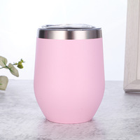 Tasses à sublimation de 12 oz en forme d'œuf, en acier inoxydable, isolées sous vide, pour vin, café, avec couvercle