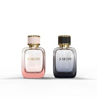 Flacon de parfum en verre transparent de luxe, design personnalisé, couleur, boîte et sac sur mesure, 30 ml, 50 ml, 100 ml