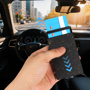 New Closed nhôm PURSE RFID chặn chủ thẻ tín dụng Ví sợi carbon Pop Up Ví - Product Image 5