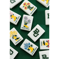 Jeu de Mahjong Blanc Gravé West Wind – Tuiles de Mahjong Américaines en Acrylique Personnalisées Baylor University pour Divertissement et Fêtes