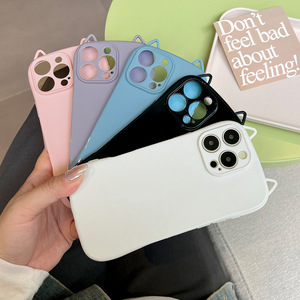 Funda de teléfono personalizada con logo, al por mayor, con orejas de gato, a prueba de golpes, para iPhone 17 16 15 14 13 12 11 Pro Max XS XR Mini Plus - Product Image 1