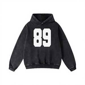 เสื้อฮู้<span class=keywords><strong>ด</strong></span><span class=keywords><strong>ด</strong></span>ี้ผู้ชายทรงหลวมสไตล์วินเทจ ผ้าฝ้ายเนื้อนุ่ม ใส่สบาย เหมาะสำหรับเล่นกีฬา ล้างสีแบบแอซิดวอช - Product Image 3