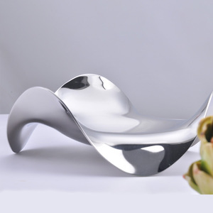 럭셔리 유럽 스타일 창의적 친환경 304 스테인리스 두꺼운 불규칙한 스낵 디저트 과일 접시 서빙 트레이 - Product Image 6