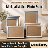 Cadre photo PS avec bordure contrastée à double ligne, support de table vertical/horizontal, décoration pour la maison et le bureau, cadeau