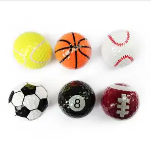 6 Pcs Gift Balls Logo Customized Brand-new Football Basketball Shaped Sport Golf Ball Custom