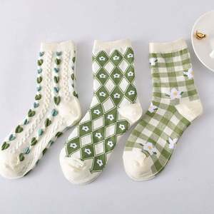 New Cotton Autumn Winter Green <b>Socks</b> Woman Mid Tube Moisture Wicking <b>Socks</b> for Women - Product Image 6