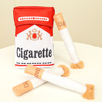Nouveau produit transfrontalier : Jouet à mâcher pour chien en peluche avec simulation de son de cigarette, avec boîte, jouet qui couine pour chien de compagnie pour BB