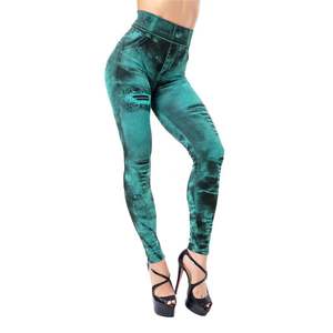 New Women's Distressed Denim <b>Jeans</b> Leggings High <b>Waist</b> Slim <b>Elastic</b> Pencil Sport Pants - Product Image 6