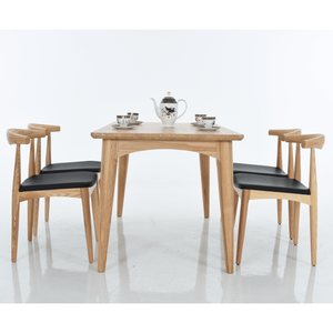 Chaise en bois massif de style européen <span class=keywords><strong>Hans</strong></span> <span class=keywords><strong>Wegner</strong></span> avec accoudoirs en corne de bœuf et assise en cuir, mobilier de salle à manger nordique en bois - Product Image 6