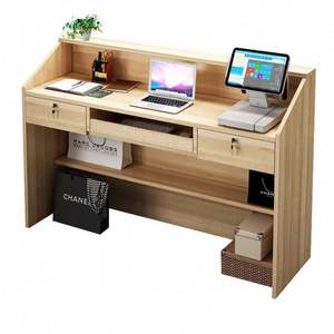 Mostrador de Recepción de Lujo para Salón de Belleza, <span class=keywords><strong>Spa</strong></span> o Galería, con Luz LED de Diseño Artístico Único, Mueble Moderno Blanco, Precio de Fábrica - Product Image 5