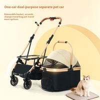 Chariot pour animaux de compagnie léger séparable pour chiens et chats sac pliant à un bouton pour petit chien Teddy Fadou pour le transport
