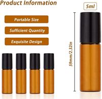 Flacons à bille pour huiles essentielles 5ml 10ml 15ml, flacon en verre à bille avec couvercle en bambou pour huiles essentielles