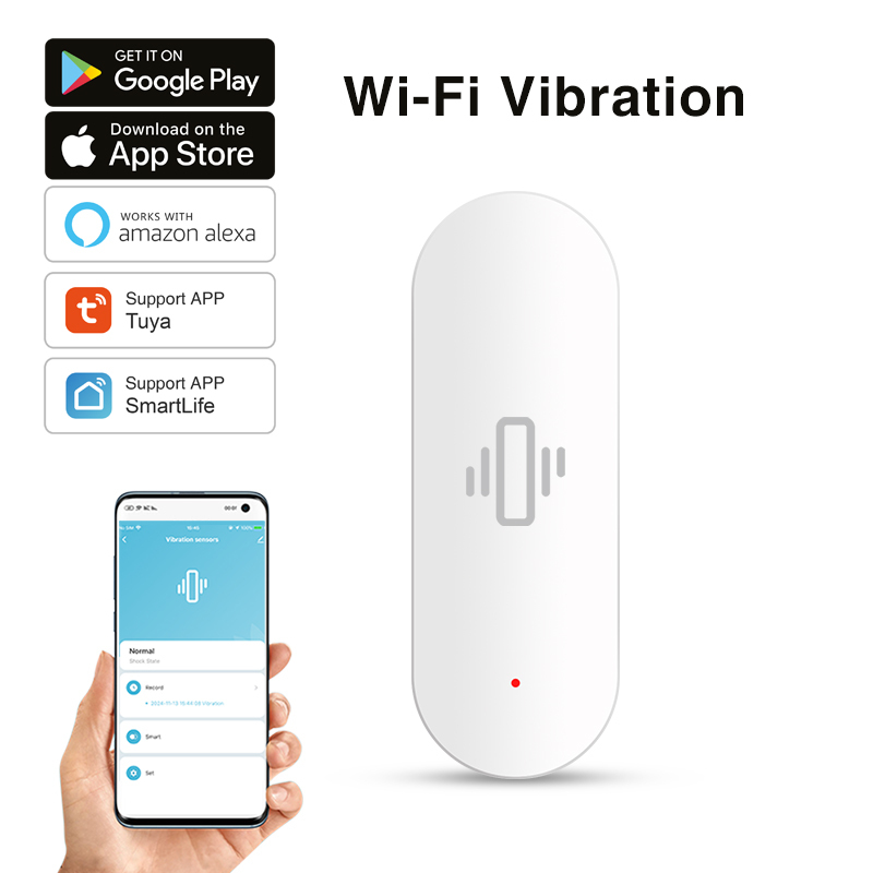 Larkkey Tuya Smart Life WiFi Vibration Sensor for Home Garage & Hotel Doors/Windows with App Control · image 1
