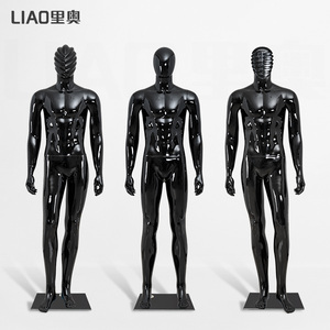 <span class=keywords><strong>Mannequin</strong></span> masculin en plastique noir brillant, tête abstraite sans visage, corps musclé, pour l'affichage <span class=keywords><strong>de</strong></span> vêtements pour hommes en magasin - Product Image 5