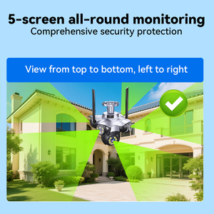 Camera giám sát an ninh không dây WiFi <span class=keywords><strong>IP</strong></span> CCTV ngoài trời 5PTZ 360 độ, camera mạng, 5 ống kính thực thụ, độ phân giải 25MP, FFVideo Max Ultra HD - Product Image 3