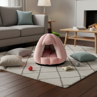 Maison douce et luxueuse pour petits chiens et chats, pliable, lavable, à bouche ronde, style citrouille, moderne