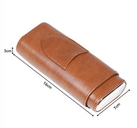 Étui à cigares mini portable personnalisé vintage tendance à 3 compartiments avec revêtement en cuir PU et cèdre, boîte cadeau et coupe-cigares