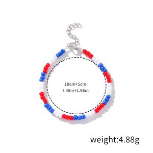 American Independence Day Beaded <b>Bracelet</b> <b>Red</b> White Blue Acrylic Jewelry For Men Women Party Fashion Accessory - Product Image 4