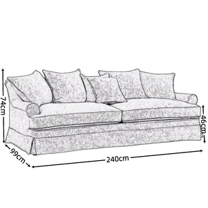 Французский стиль Hamptons мебель льняная ткань утиное перо удобный секционный диван комплект - Product Image 2