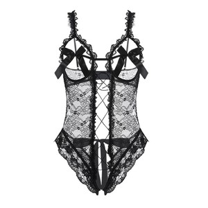 Body en dentelle rouge tissé Golden Shuttle, lingerie push-up transparente, vêtements intimes pour femmes 017 - Product Image 4